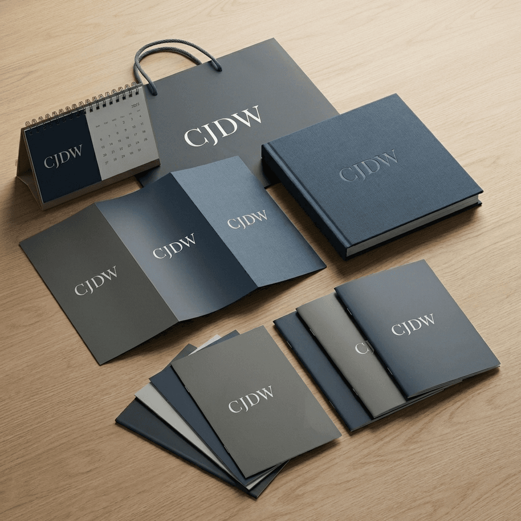 Produk printing custom seperti brosur, booklet, paper bag, packaging, dan kalender untuk kebutuhan perusahaan